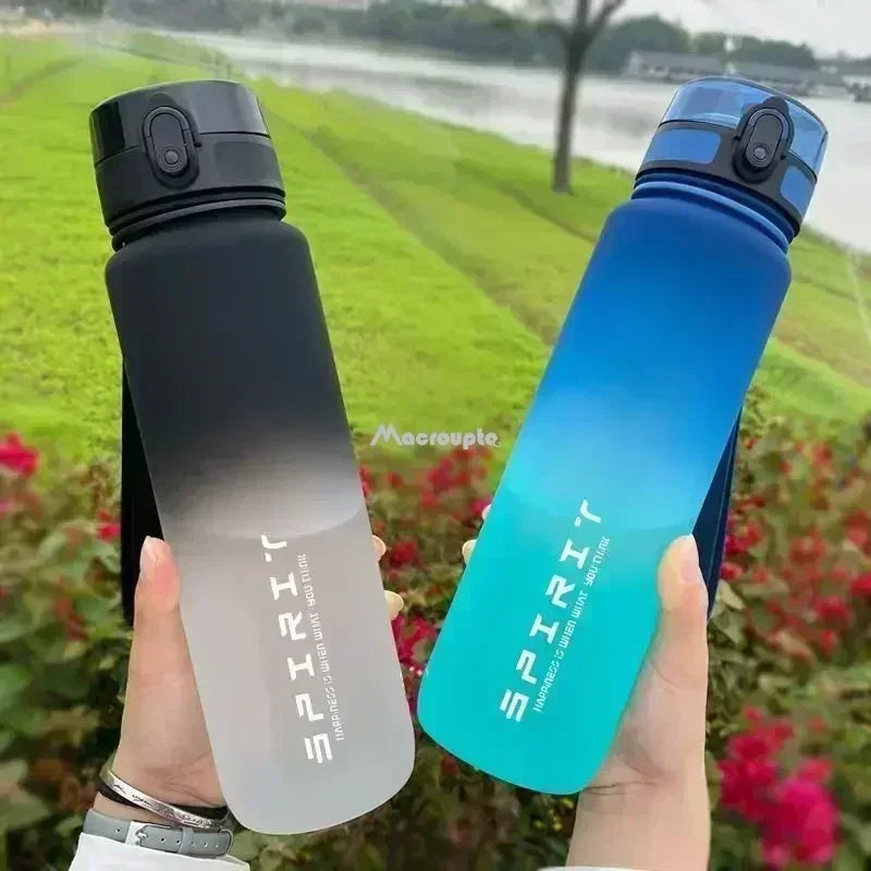 1 Liter Large Capacity Sports Water Bottle Leak Proof Colourful Plastic Cup Drinking Outdoor Travel