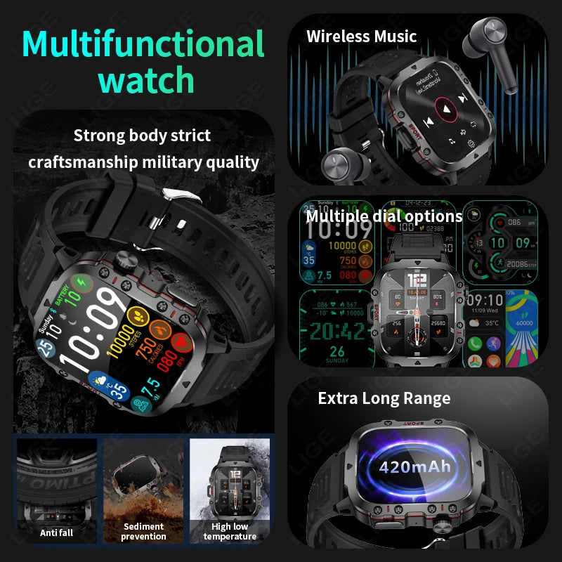 Smartwatch Bluetooth Call Sport Heart Rate Monitor Waterproof Smart Watches