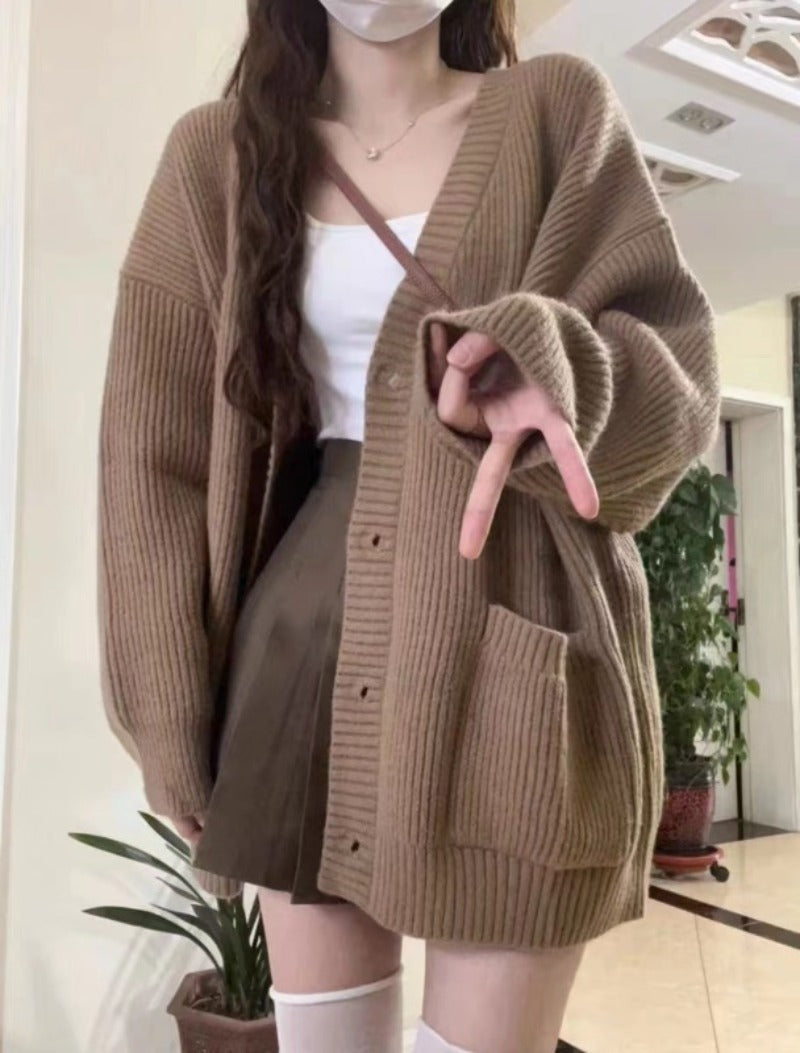 Autumn Winter Women Cardigan Sweater Coats Fashion Female Long Sleeve