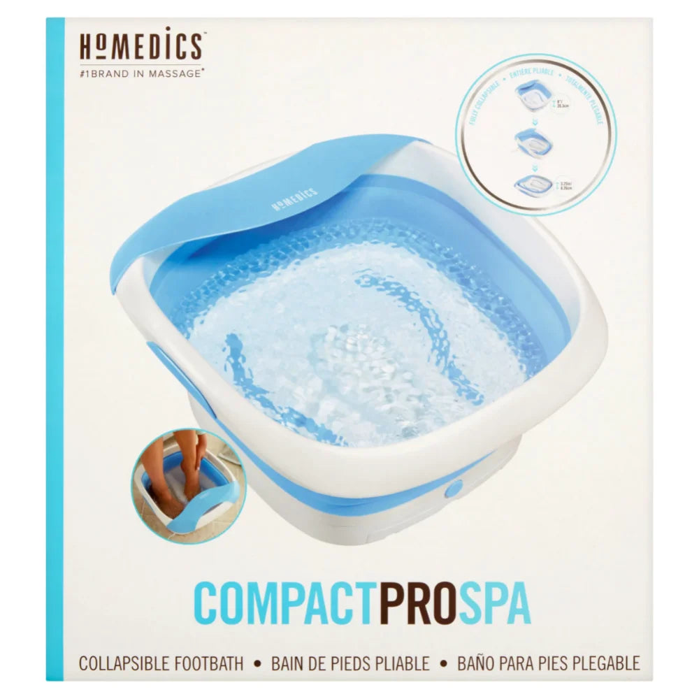 Compact Pro Vibrating Massage Foot Spa - Collapsible, Space Saving, Uses Epsom Salt FB-350