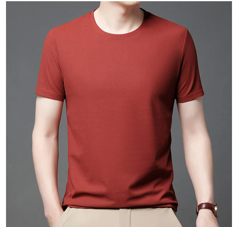 Short sleeved Polo short sleeved Waffle Solid polo fashion splicing men's