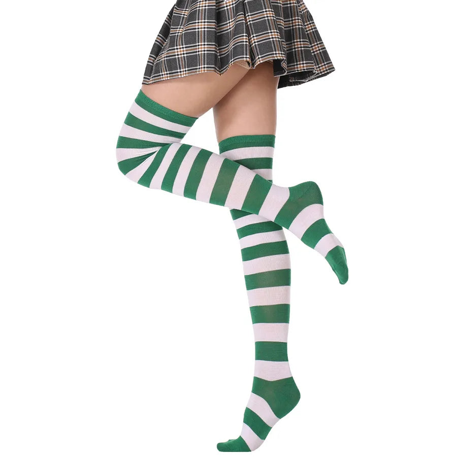 Woman Cosplay Stockings Orange Strips Long Socks Over Knee Thigh High Socks Women