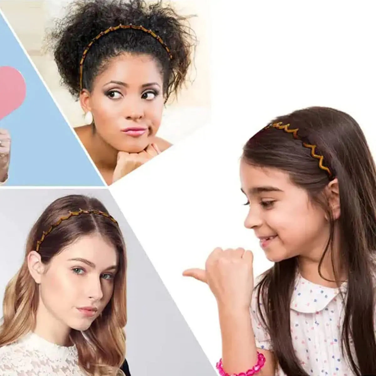 Korean Women Hair Comb Non-Slip Headband Fluffy Top Hair Bands Headwear Hair Accessories