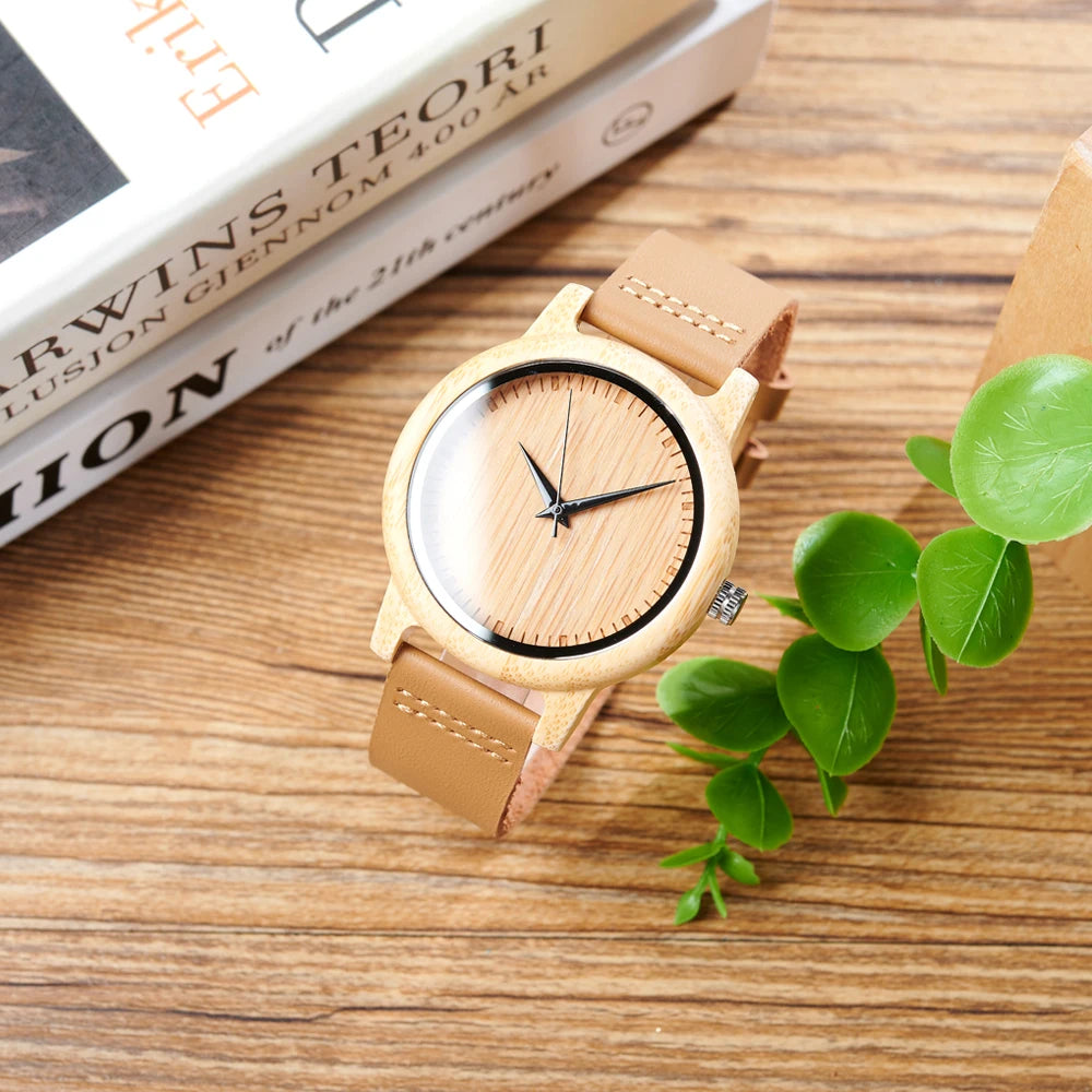 Watch Women Watches Men Bamboo Wood Couple Wristwatches Gifts Items Drop Shipping