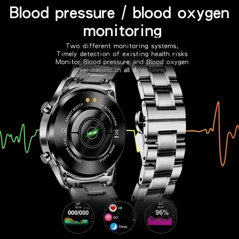 2024 Smart Watch Men Full Circle Touch Screen Bluetooth Call Men Smartwatch Waterproof Sport Activity Fitness