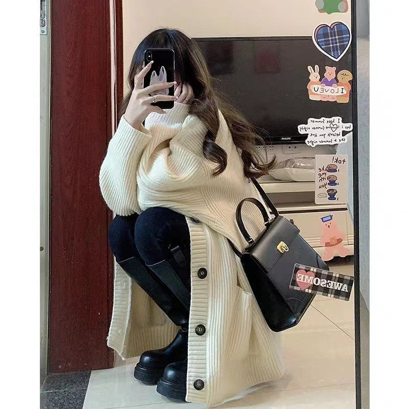 Autumn Winter Women Cardigan Sweater Coats Fashion Female Long Sleeve