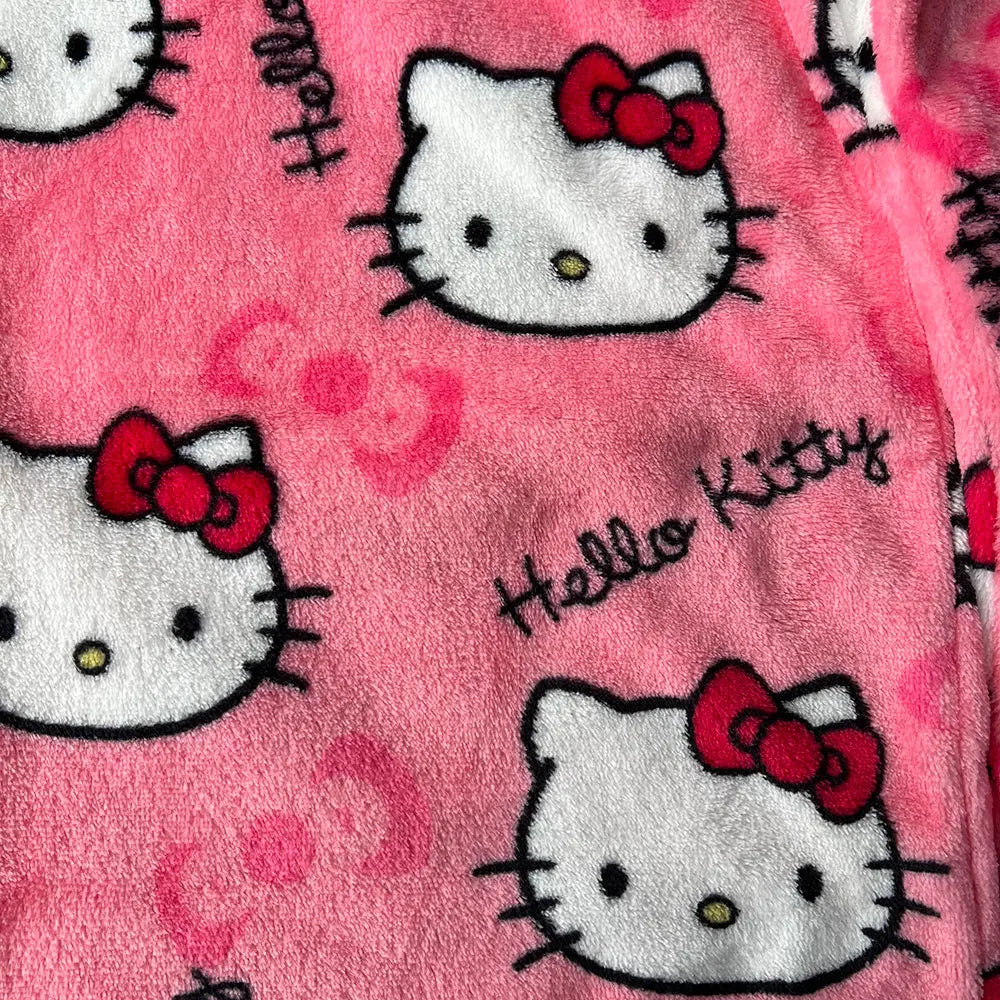 Kitty Flannel Pyjamas Black Women's Warm Woollen Cartoon Casual Home Pants In Autumn Winter Fashion Trousers