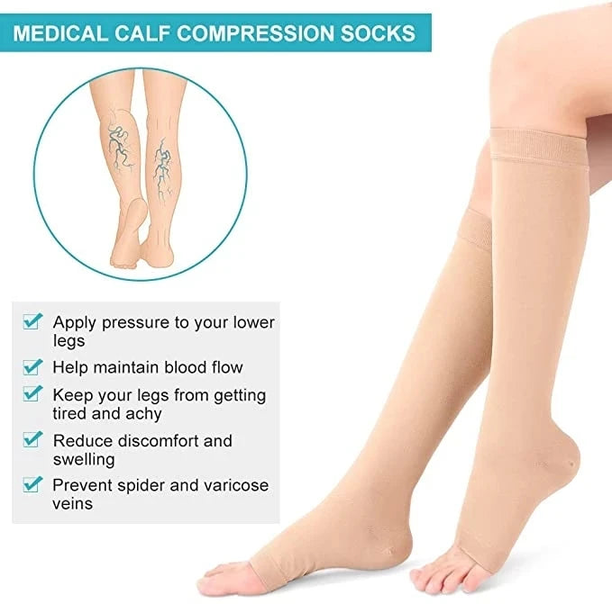 Compression Socks Running Sports Socks Hiking Women Knee High Zipper Socks