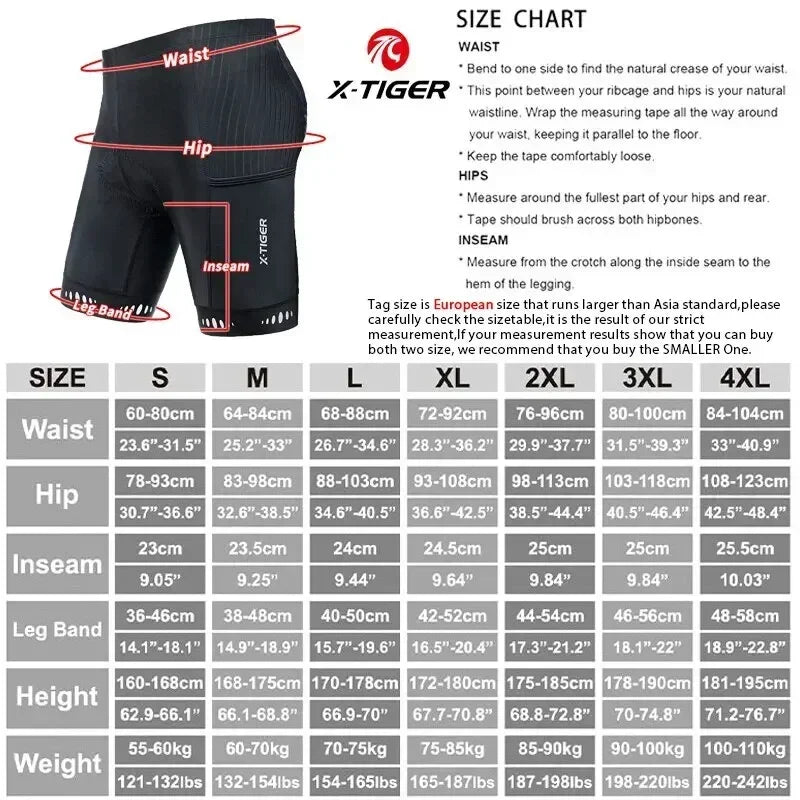 Men Cycling Shorts with Back Pocket Gel Padded Breathable MTB Bike Shorts