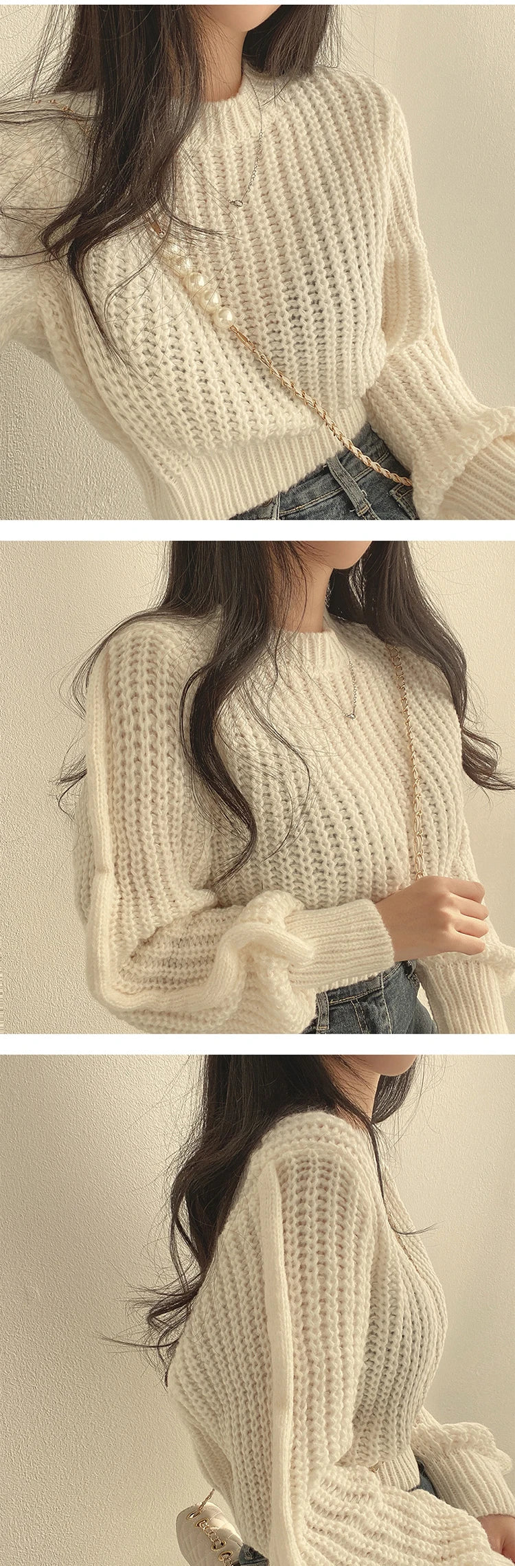 Loose Vintage Long Sleeve Women Sweater Korean Soft Warm Tops