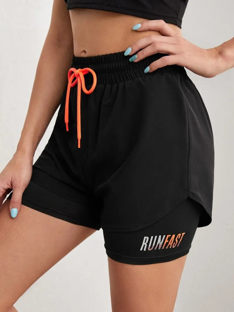 Women's High Rise Yoga Shorts With Elastic Proximity Control Running Shorts