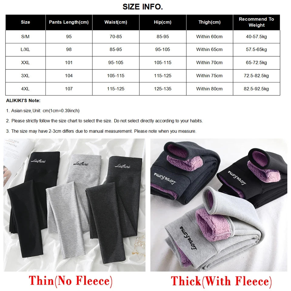 Ladies Winter Warm Thick Tights Thermal Leggings Lined Pants Skinny Long Thermal Size For Women