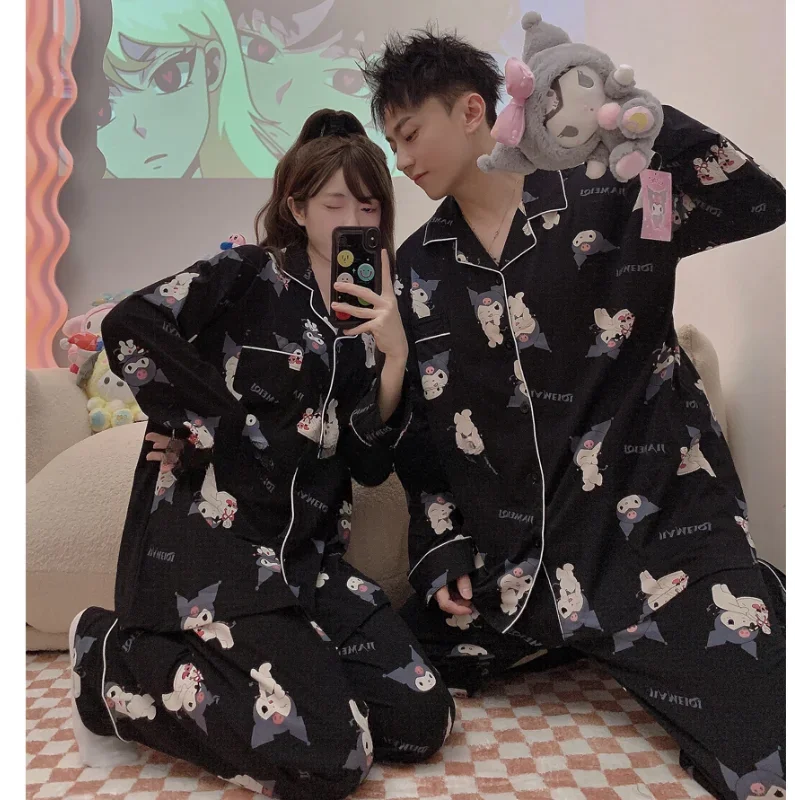 50% OFF Couple Pyjamas Autumn New Cotton Long Sleeve Pyjama Pants Set Men's and Women's Cartoon Sanrio Loungewear