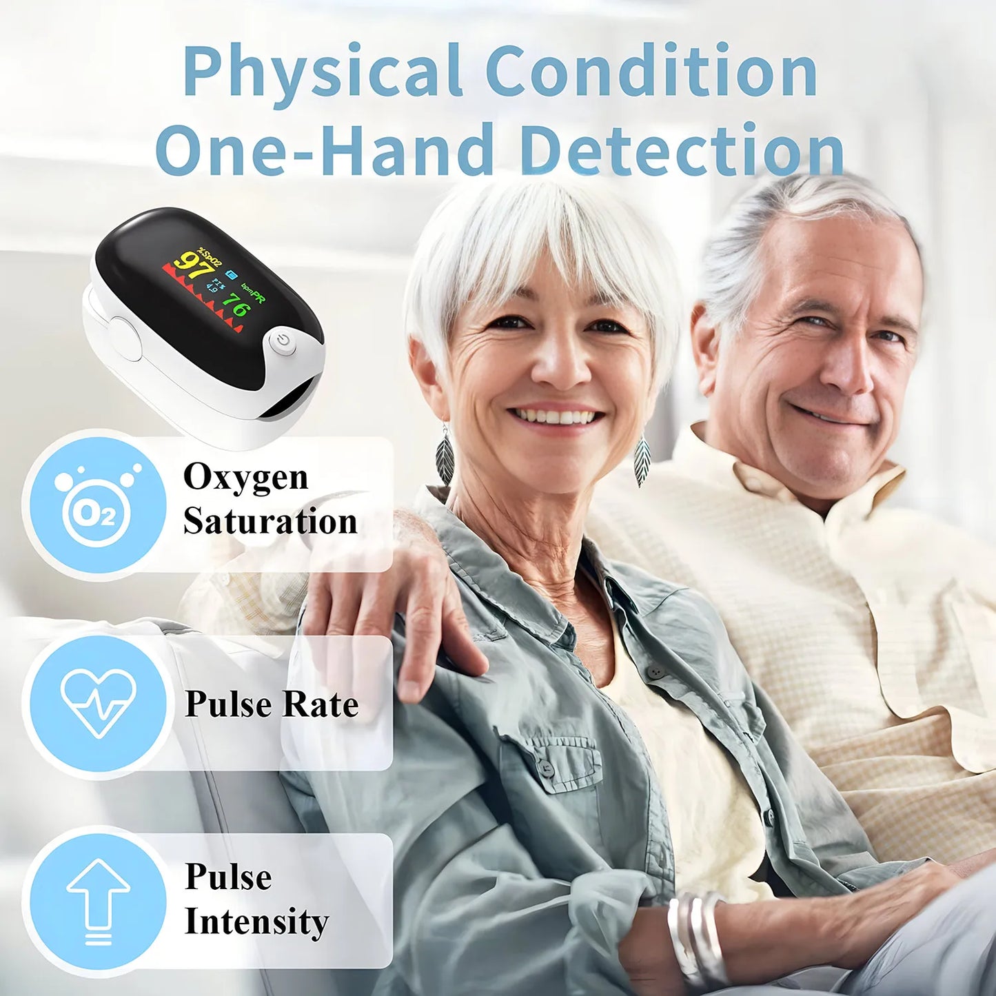 Finger Pulse Digital Finger Clip Display PR Heart Rate Monitor Blood Oxygen Saturation.