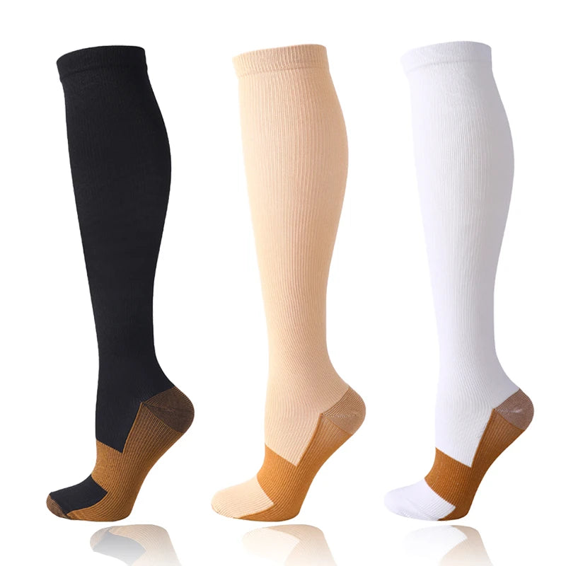 Unisex Compression Sports Socks for Hiking, Running & Training - High-Performance Elastic Support