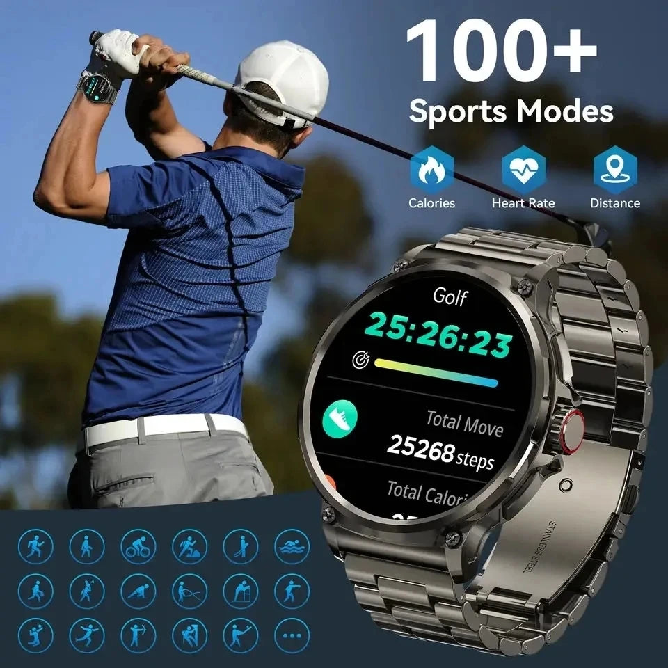 Track Smart Watch Men 1.85-Inch HD Screen Battery Sport Bluetooth Call Smartwatch