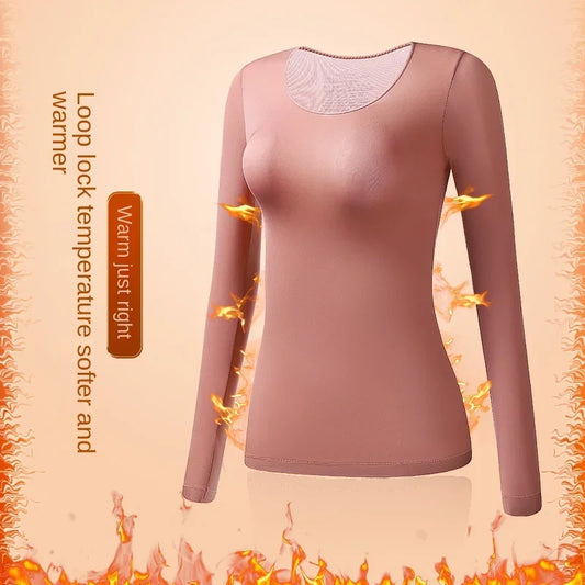 Women's Thermal Underwear Autumn Winter Bottoming Shirt Long-sleeved T-shirt Thin Thermal Top