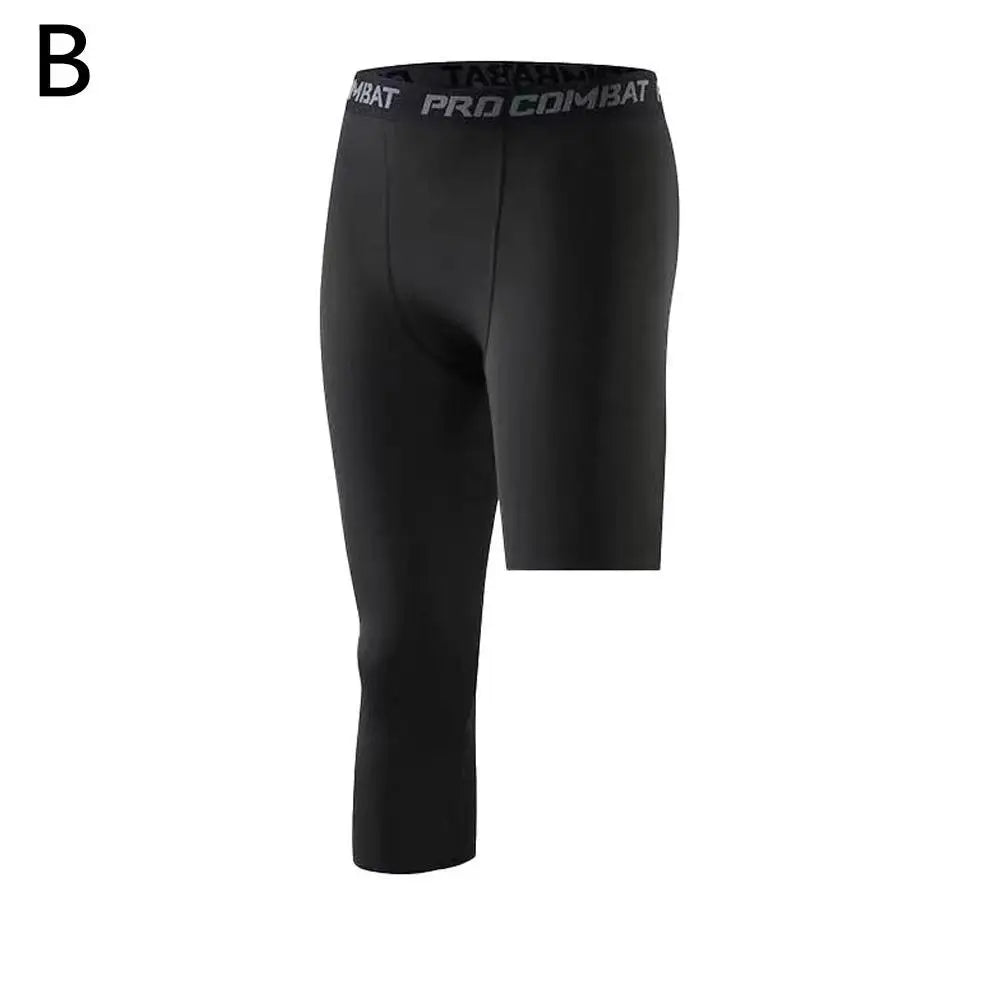 Single Leg Basketball Leggings Quick Drying Men's Running Football Yoga