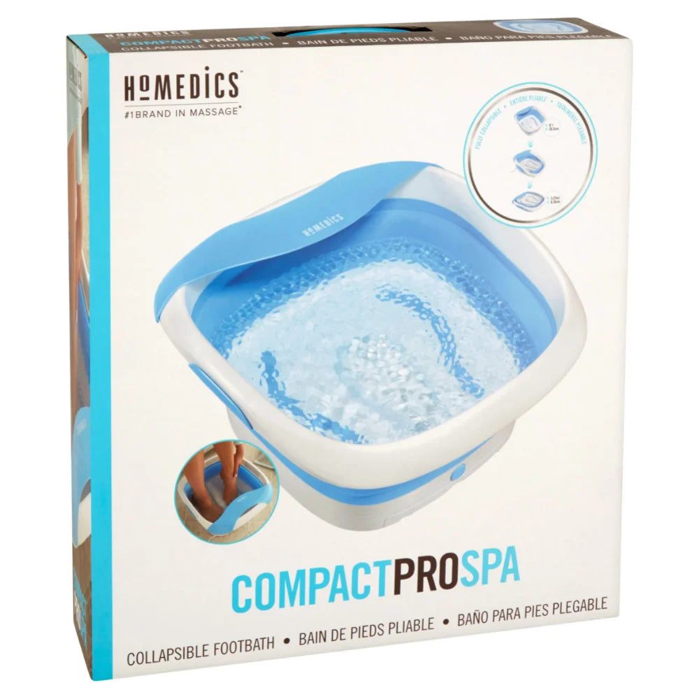 Compact Pro Vibrating Massage Foot Spa - Collapsible, Space Saving, Uses Epsom Salt FB-350