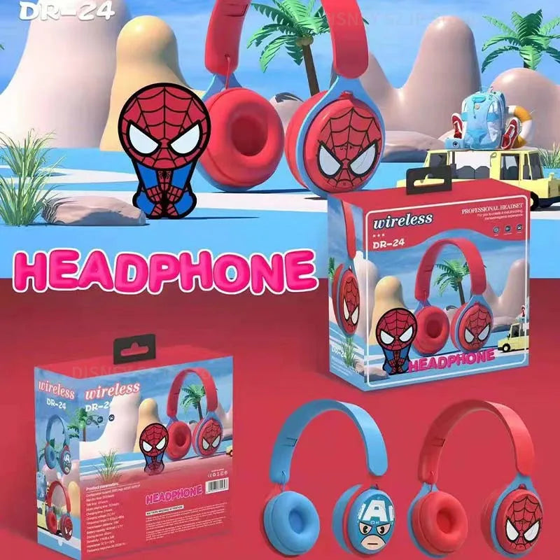 Disney Headphones Wireless Bluetooth Foldable Headsets Sound Laptop Earphones for Children Anime Cartoon