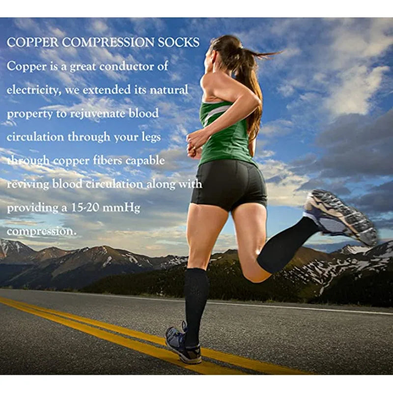 Unisex Compression Sports Socks for Hiking, Running & Training - High-Performance Elastic Support