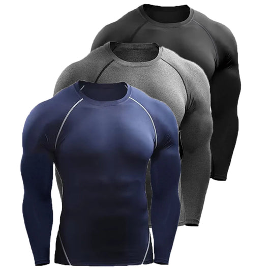 Compression Long Sleeve T Shirt Men Elastic Training T-shirt Gym