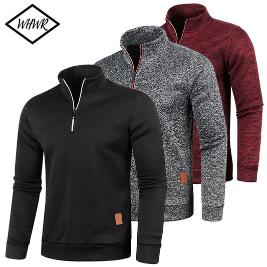 Sweatshirts Zipper Pullover for Male Hoody Outdoor Sweatshirt Autumn Solid Colour T