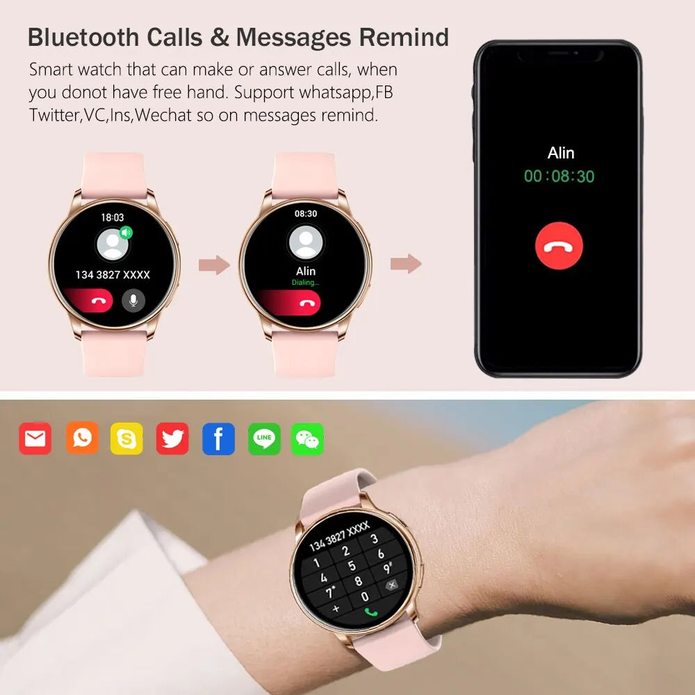 Bluetooth Call Smart Watch Women Custom Dial Watches Men Sport Fitness Tracker Heart Rate Smartwatch