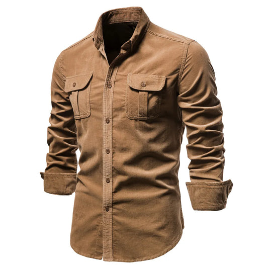 Men's Shirt Business Casual Fashion Solid Colour Men Shirts Autumn Slim Shirt Men