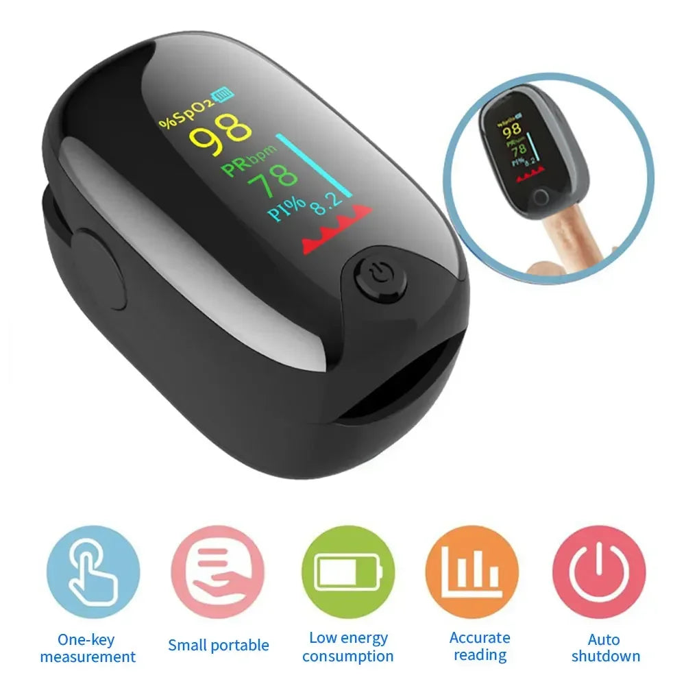 Finger Pulse Digital Finger Clip Display PR Heart Rate Monitor Blood Oxygen Saturation.