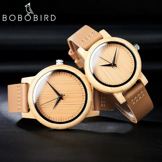 Watch Women Watches Men Bamboo Wood Couple Wristwatches Gifts Items Drop Shipping