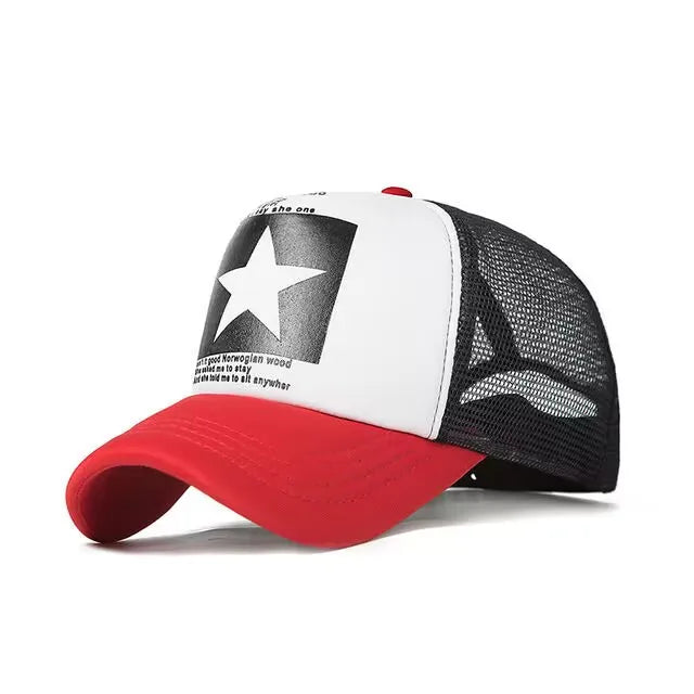 Trendy Mesh Snapback Baseball Cap for All Seasons - Unisex Hip Hop Style