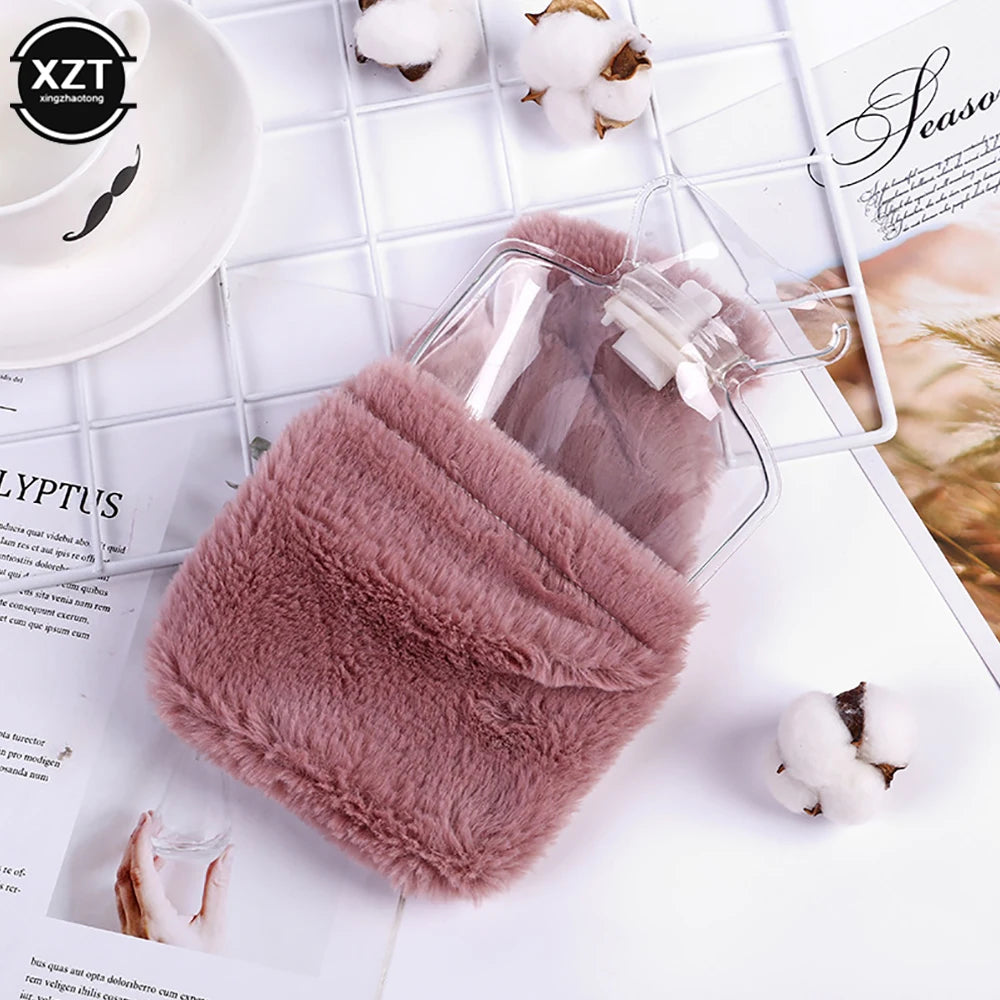 Winter Warm Heat Hand Warmer Stress Pain Relief Therapy Hot Water Bottle Bag Soft Rabbit Hand Warming Bag