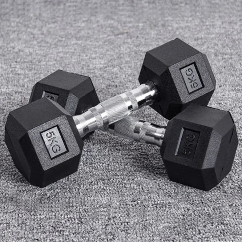 Fixed Dumbbells Men's Fitness Equipment Home Ladies Rubber Dumbbells